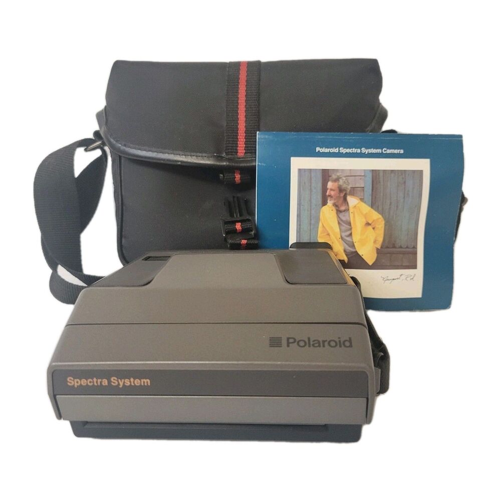 Vintage Polaroid Spectra System Instant Camera w/ Case & Original Service Notes